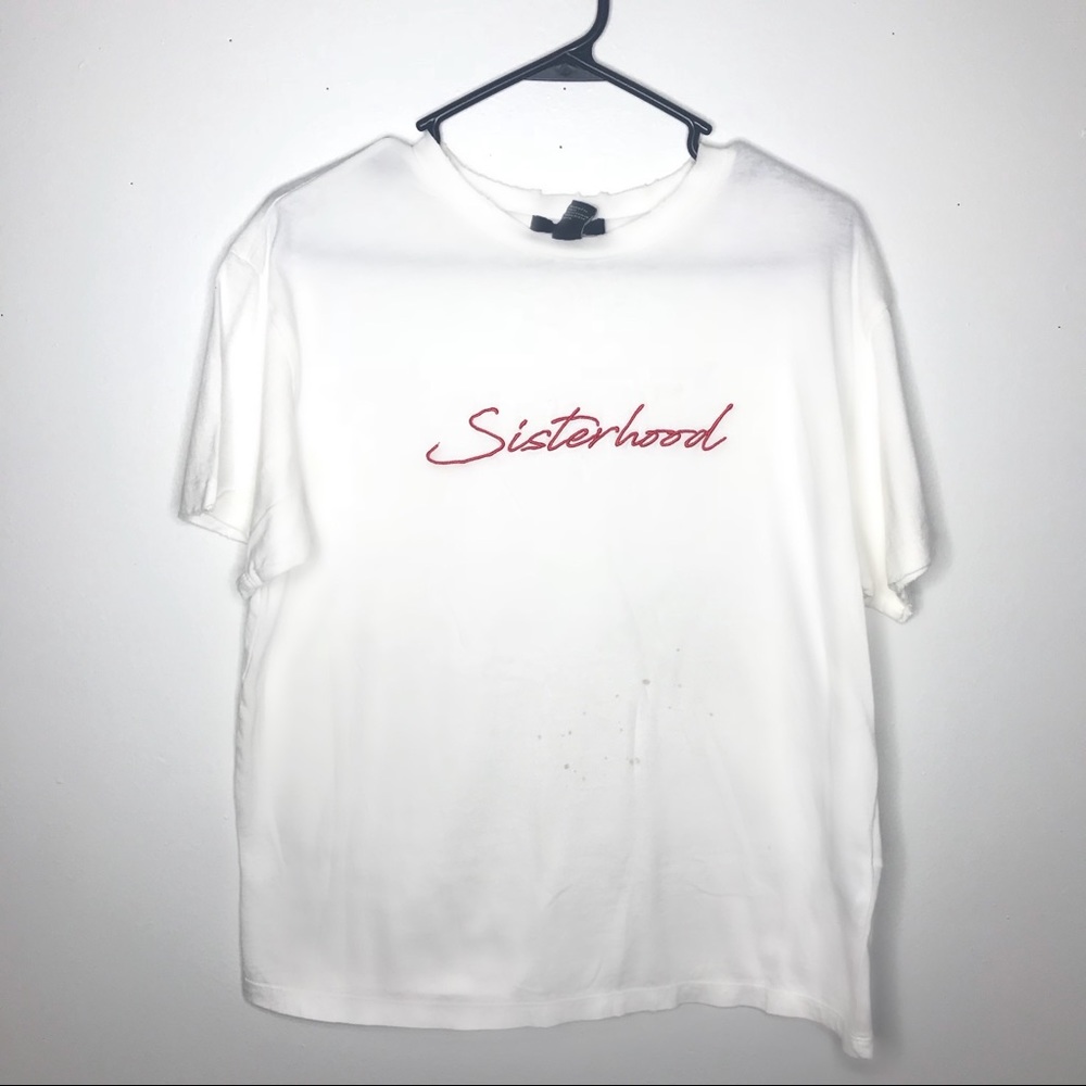 Forever 21 Distressed Sisterhood Shirt